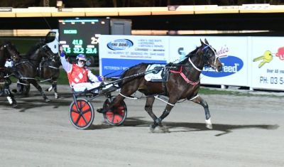 A big salute for Riley Pace to celebrate the first win of his career (Claire Weston photograph)