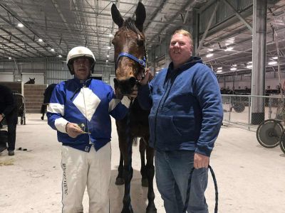Robert Young with Scar after winning at Kilmore