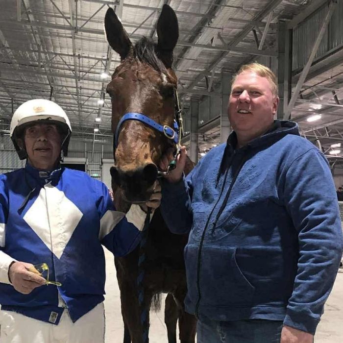 Robert Young with Scar after winning at Kilmore