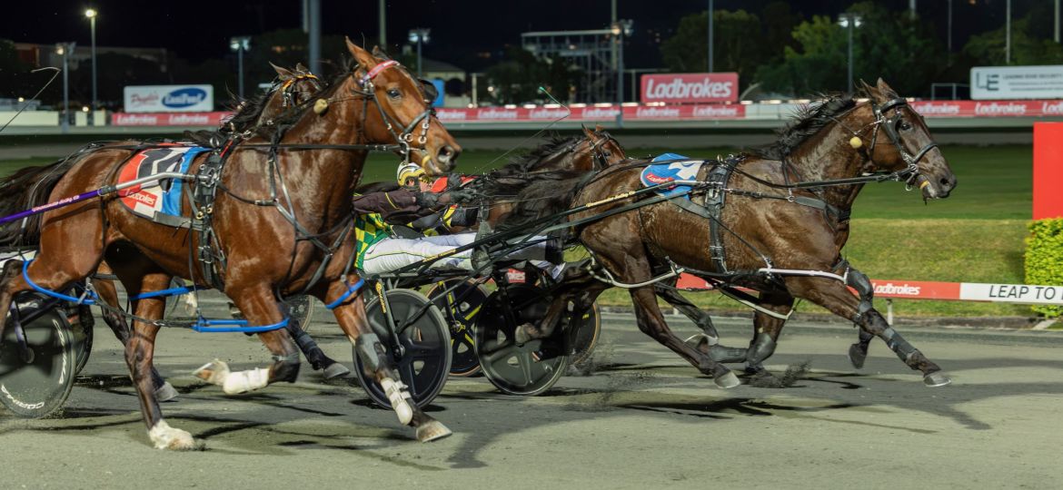 Palladium winning the Queensland Derby. Picture: Toby Coutts.